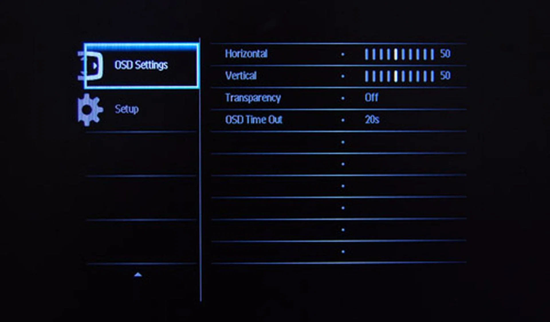 OSD-ception! You can even change your OSD settings to better suit your tastes.