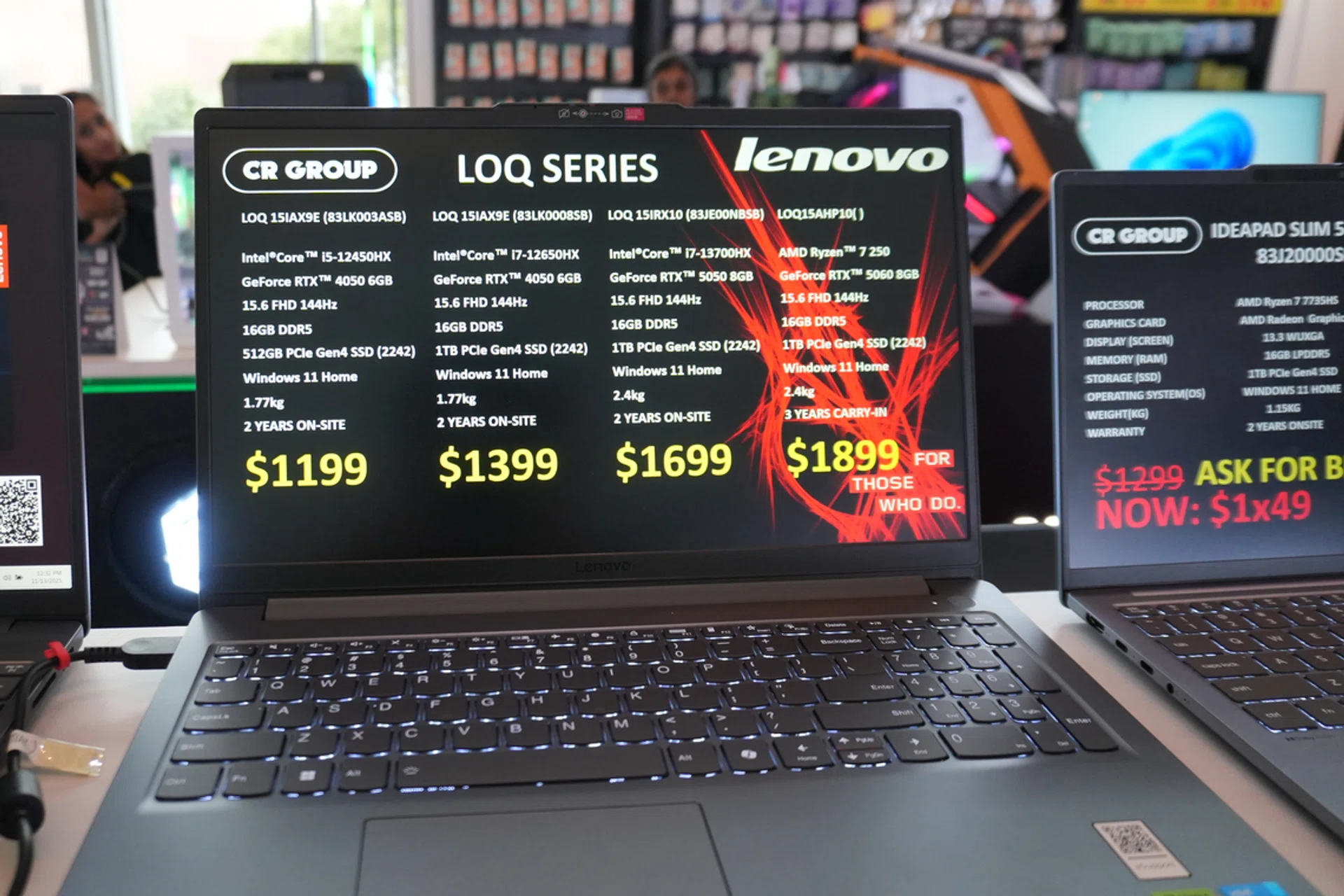 The Lenovo LOQ for sale at the Smart Home Tech Show 2025. 