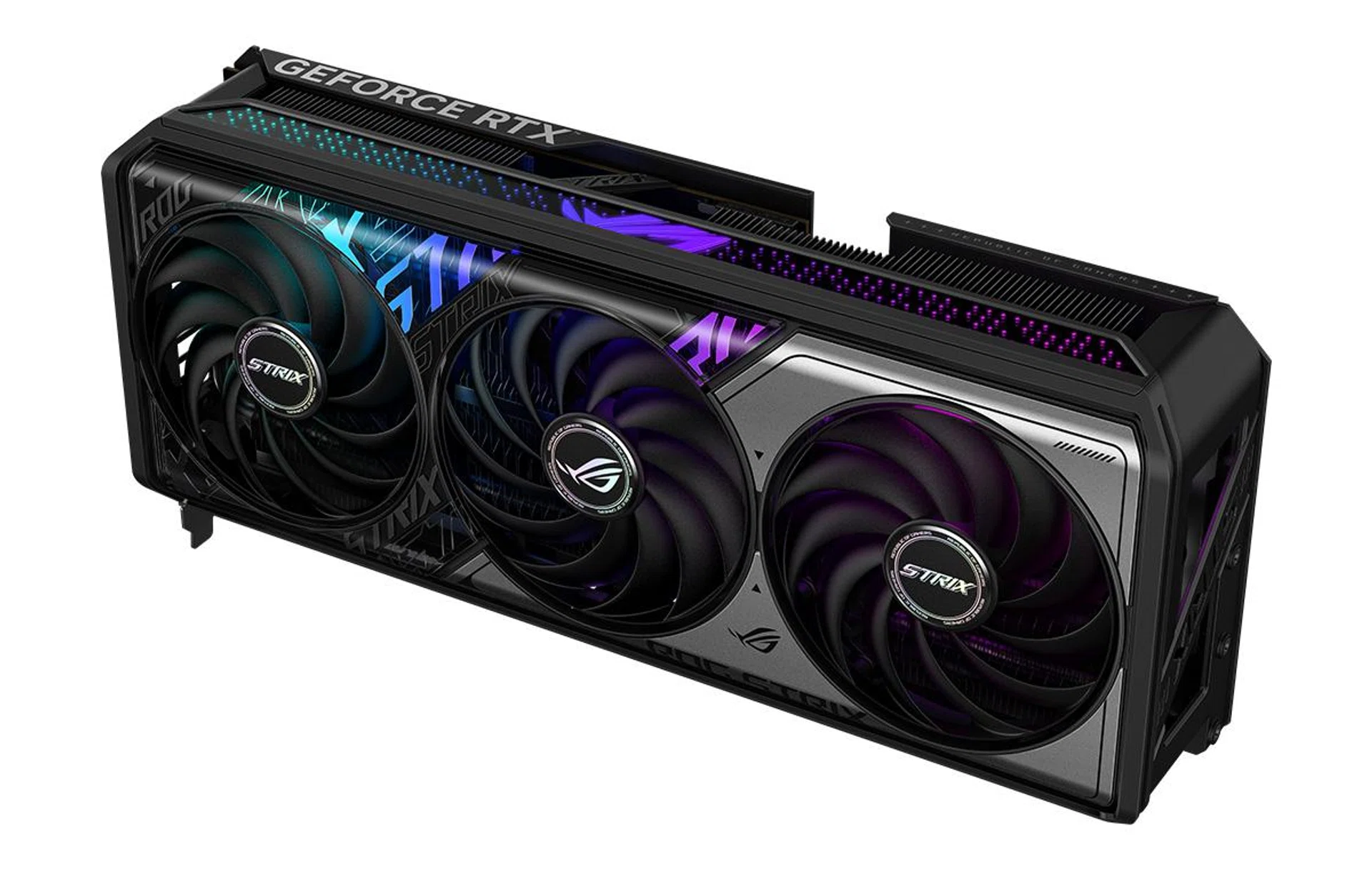 The ROG Strix RTX 5070 Ti, with Aura Sync RGB. (Image source: ASUS)