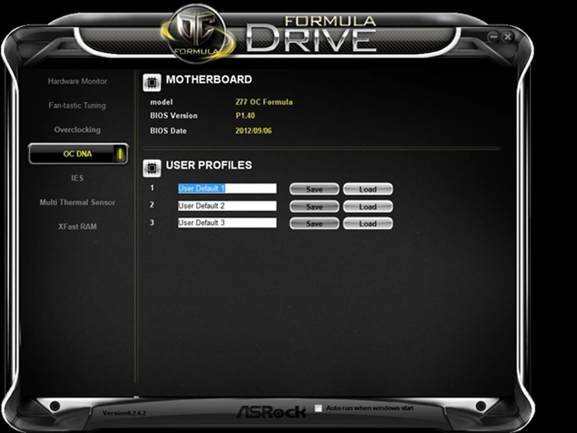 The OC DNA allows the user to save BIOS Settings profiles.