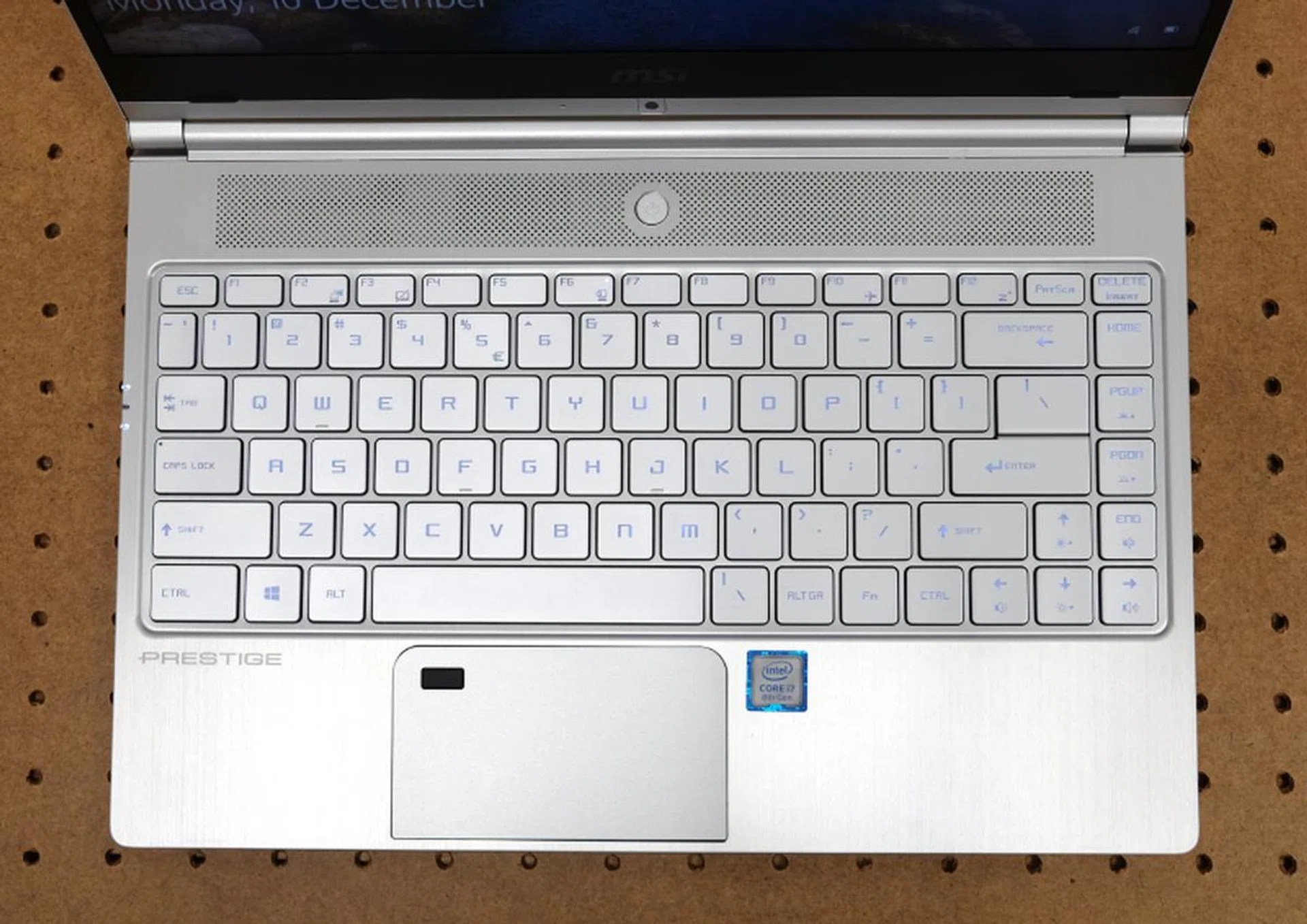 The keyboard is very decent and usable. Note the slightly odd placement of the "FN" key.