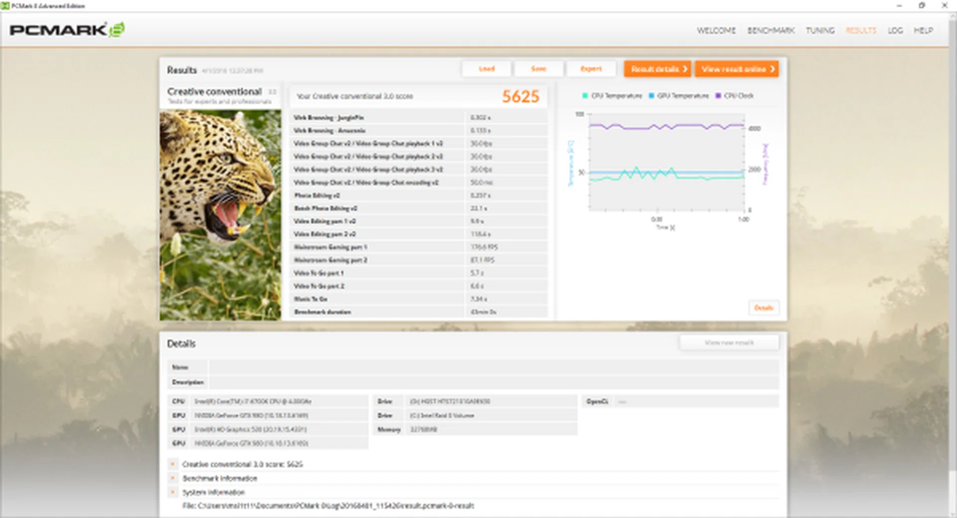 In PCMark 8 (Creative Suite), the Vortex managed 5,625, which ranks it among the top performers today.