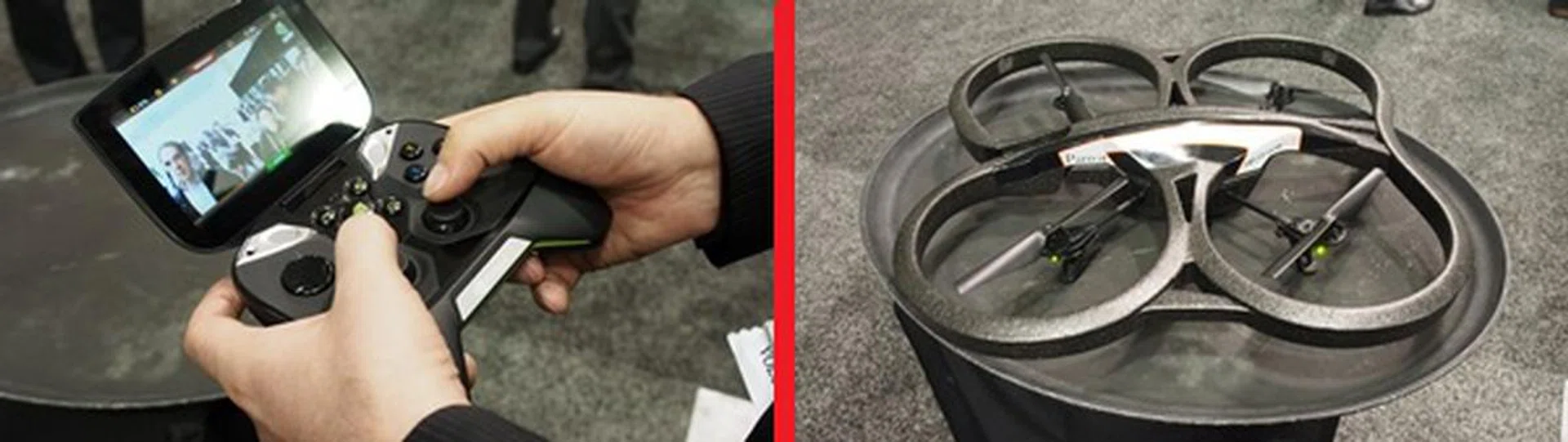 The Parrot AR.Drone 2.0 can be controlled by Project Shield with the installation of its controller software that is still in unreleased beta version.