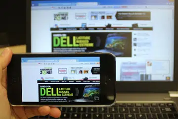 Parallels Access gives you remote access to your computer from your smart device, mirroring your desktop experience. Above, we are using Internet Explorer on the iPhone.