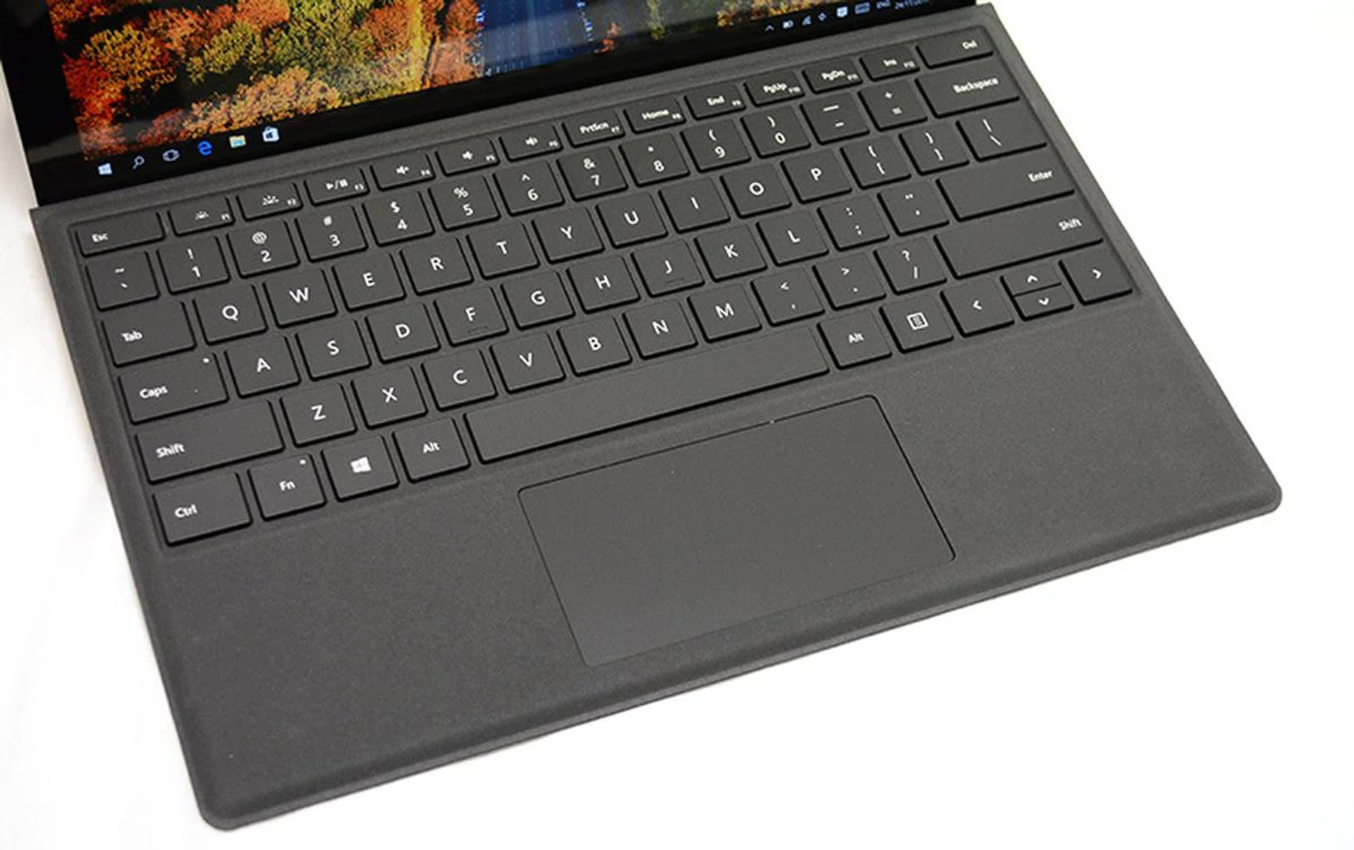 The new Type Cover keyboard comes with wider-spaced chiclet keys and a larger glass trackpad.