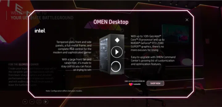 Customers will be sent to HP's official Lazada site to purchase the products. Image courtesy of HP. 