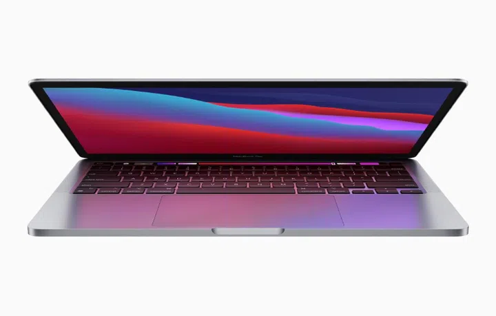 The 13-inch MacBook Pro also gets the new M1 chip. However, this version only has two USB-C ports. Which makes me wonder if a four-port version is on the horizon? (Image source: Apple)