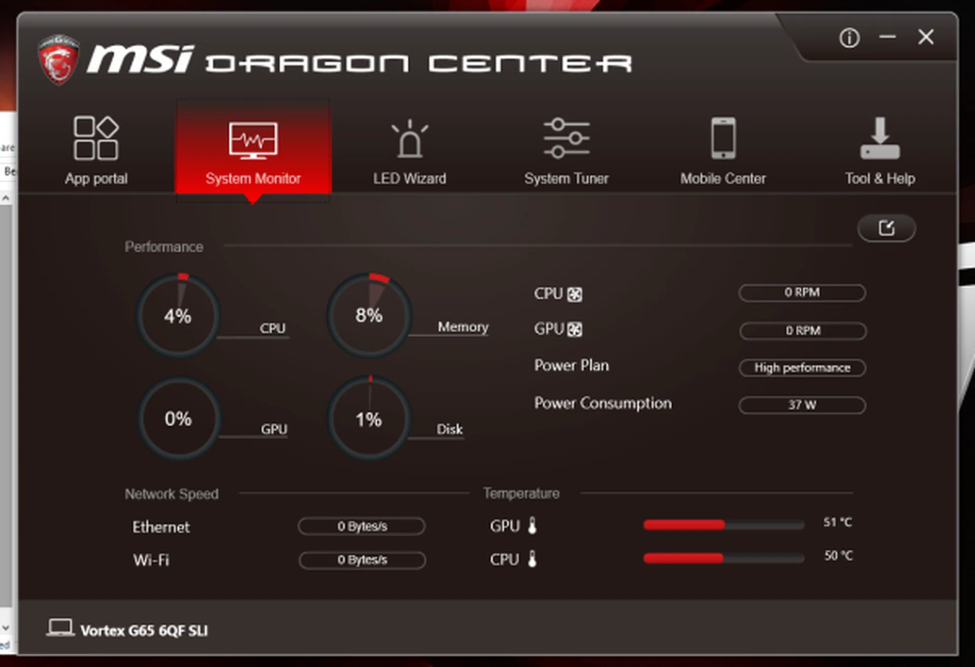 The Dragon Center is your one-stop software for monitoring and system tweaking on the Vortex.