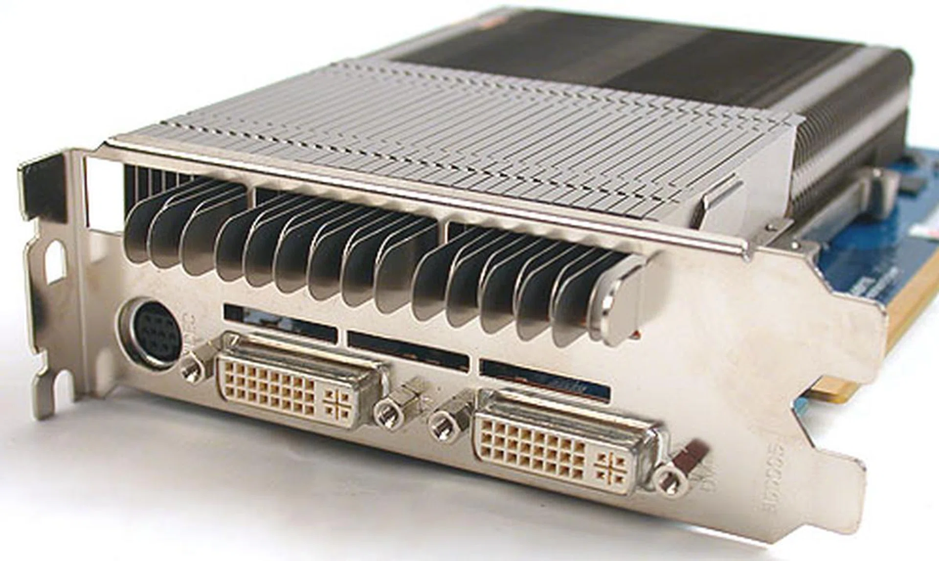 The rear exhaust fins for the cooler and the usual I/O ports. 