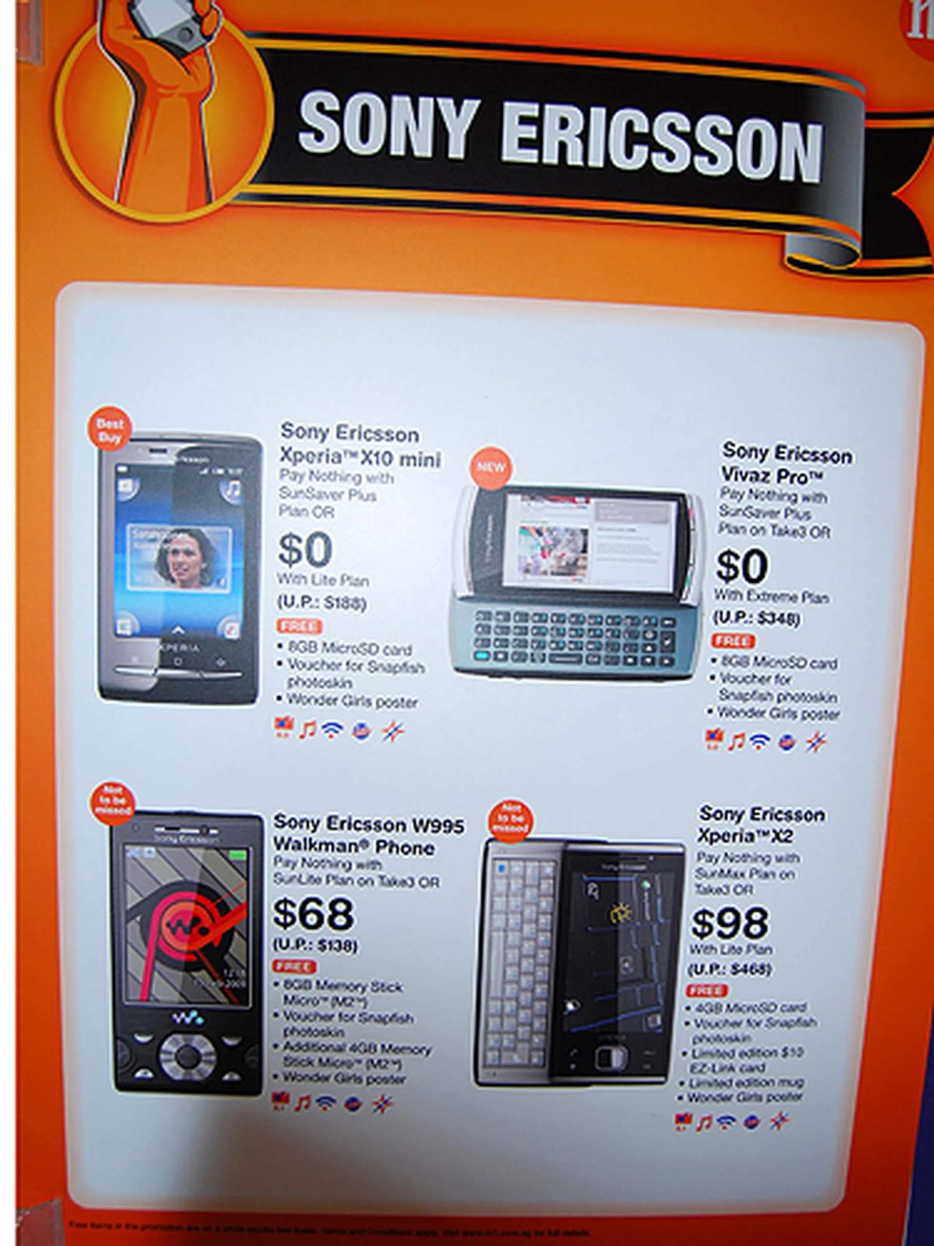 Pay only $98 for a Sony Ericsson Xperia X2 when you sign up for a M1 Lite Plan.