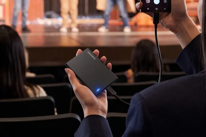 The Samsung P7 portable SSD.
