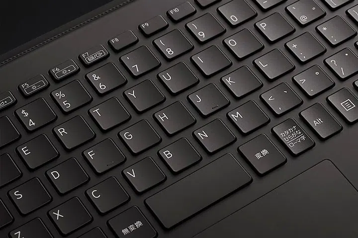 Close-up of the Vaio Z's keyboard with showcases the font and curved keycaps.