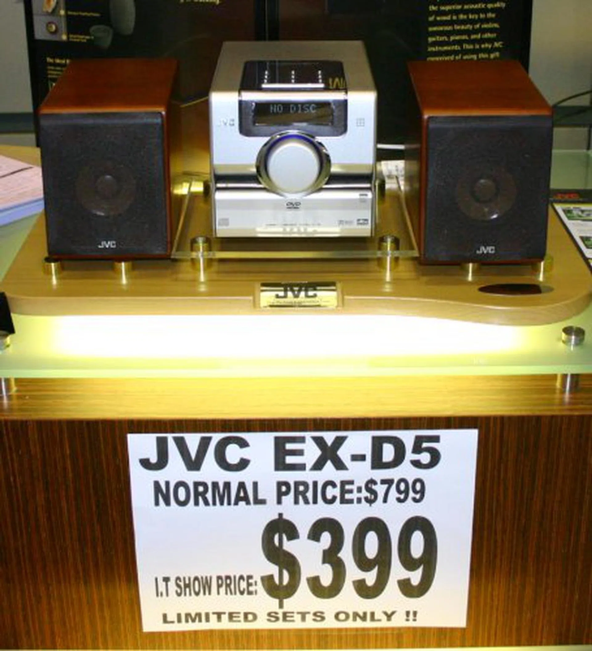  Also on offer is the EX-D5, which also has wood cone speakers but doesn't have tweeter drivers for highs. What it does boast is USB wireless PC link.  