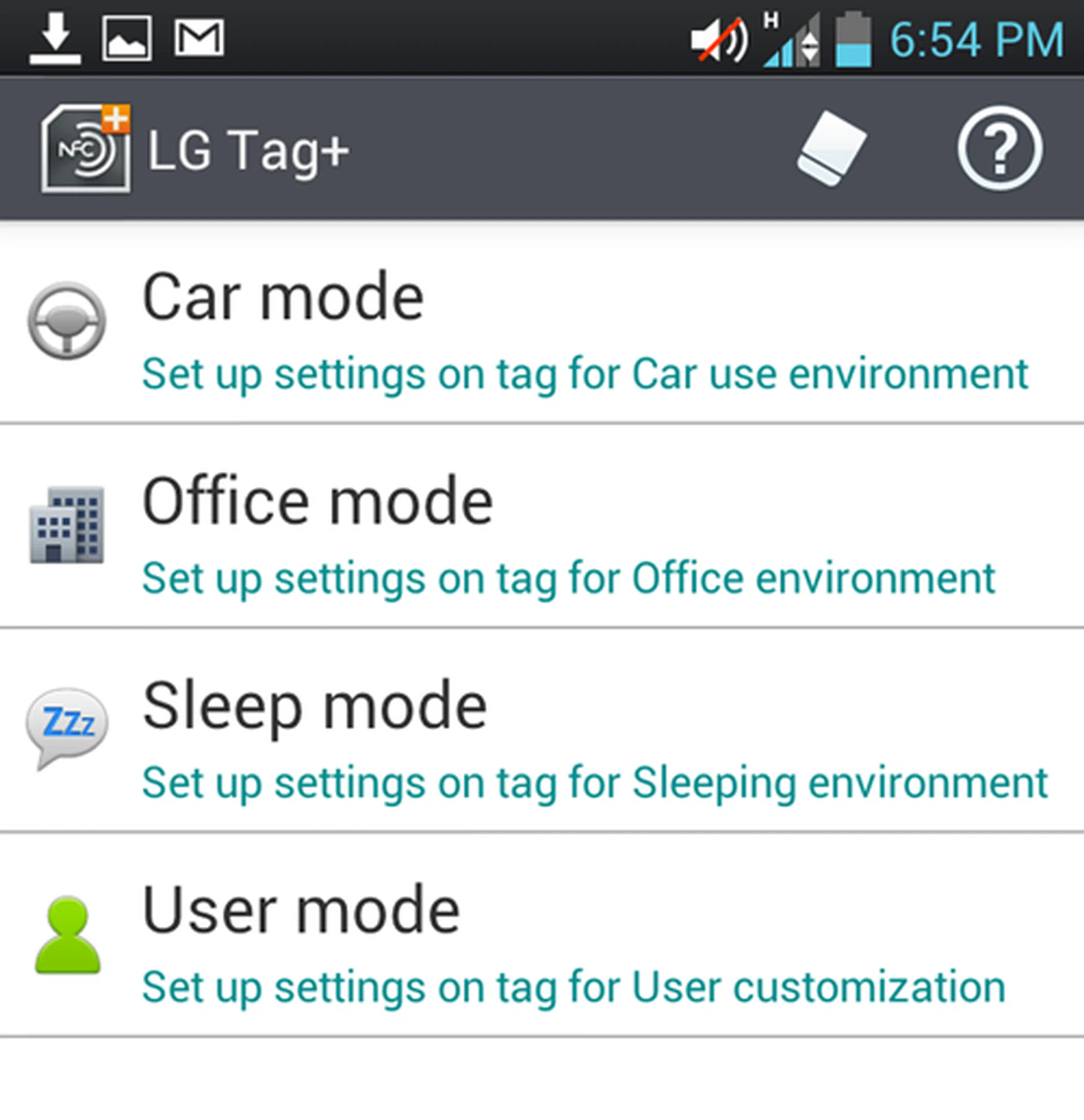 The LG Optimus 4X HD comes pre-installed with LG Tag+, an app that works like <a href=http://www.hardwarezone.com.sg/feature-nfc-and-smarttag-demo-sony-xperia-s>Sony Mobile's SmartTag application</a>.  Like a profile management app, the software allows users to set up actions for certain settings when ultilized with an NFC tag/chip.