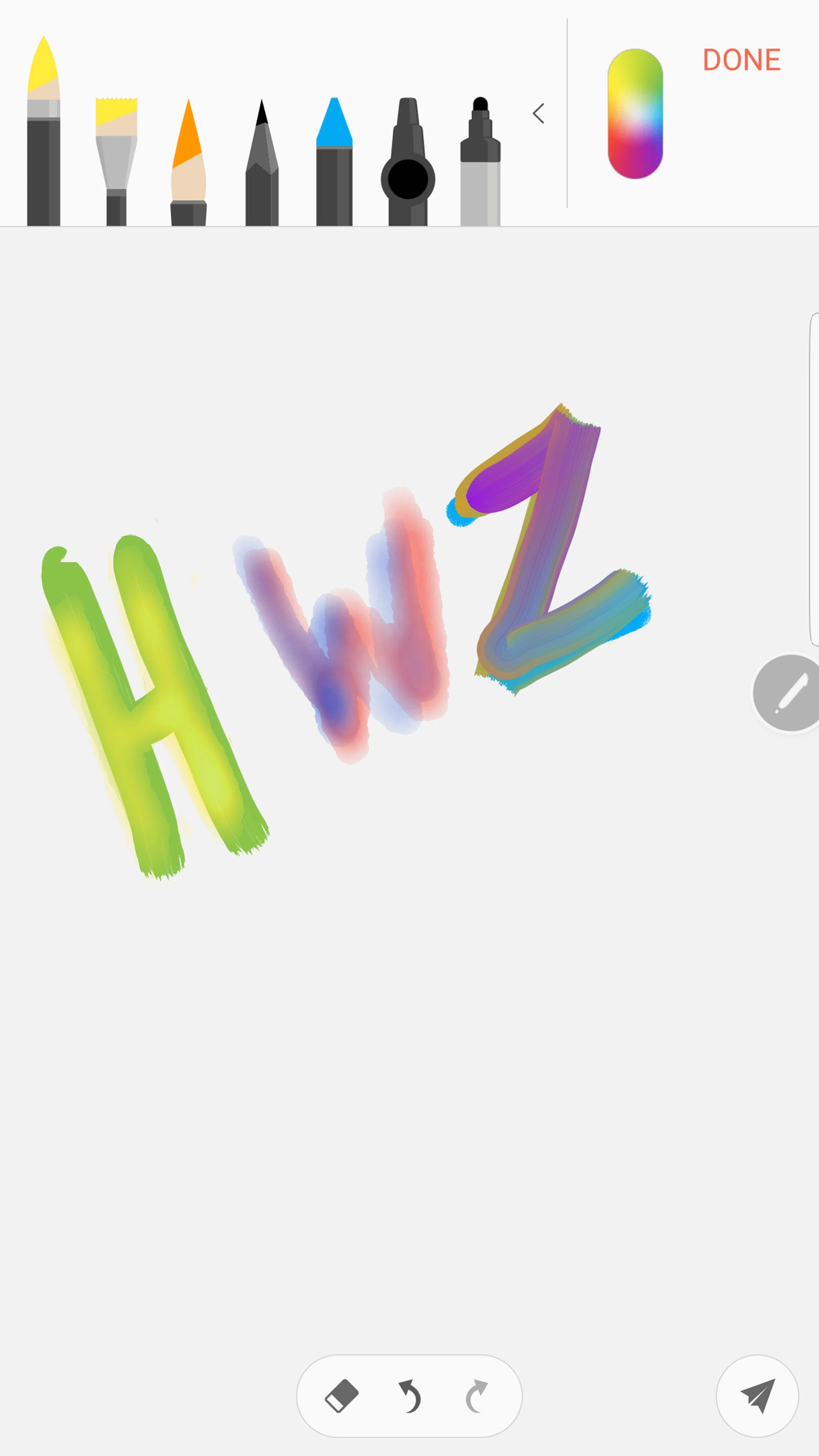 Previously painting one color over the other would just overwrite the bottom color, but you can now blend colors together.