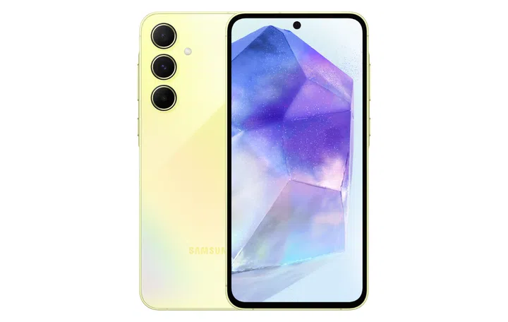 Samsung Galaxy A55 5G in Awesome Lemon. Source: Samsung.