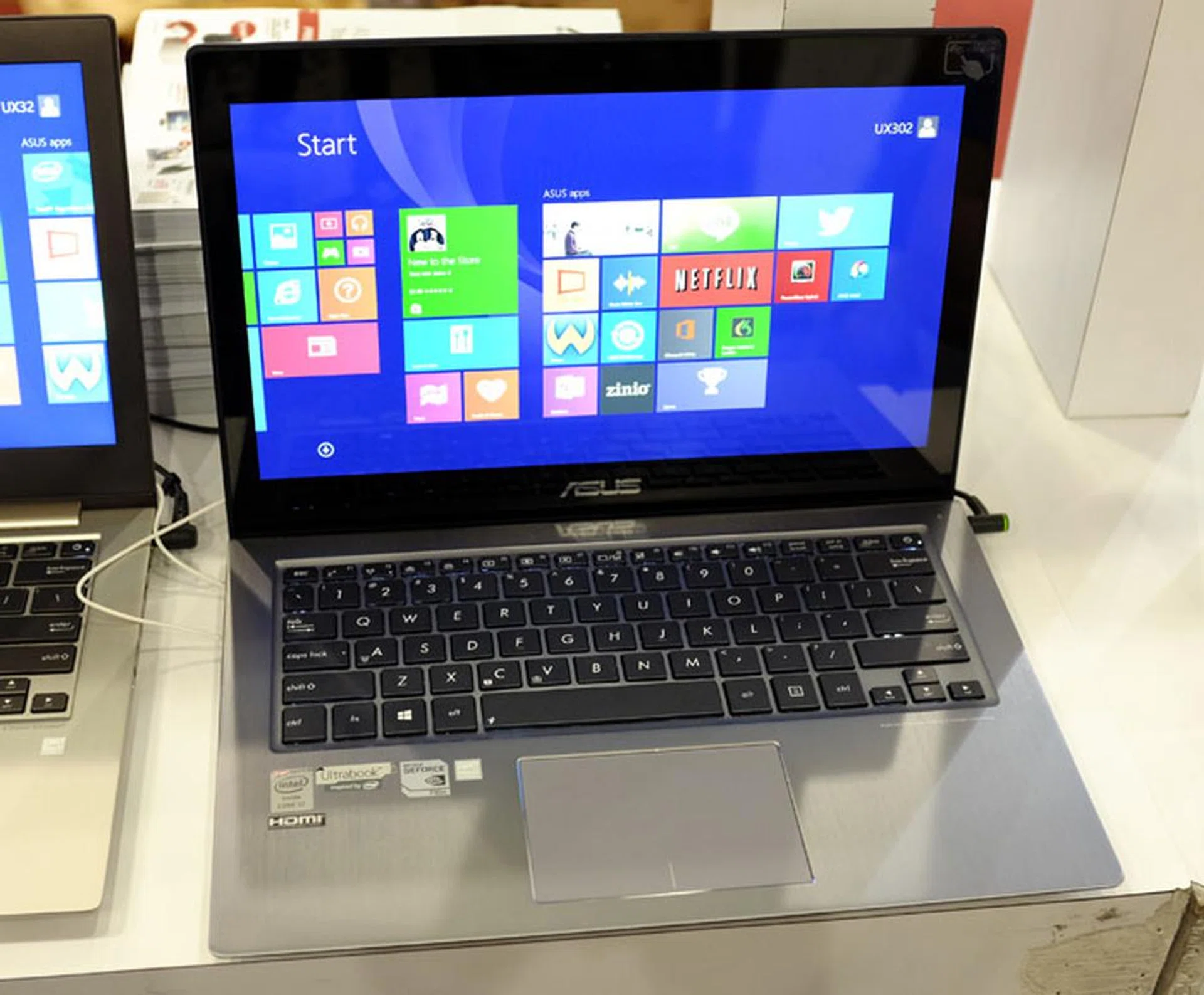 The ASUS Zenbook UX302 is one of the few touchscreen Ultrabooks with dedicated NVIDIA graphics. This model is armed with an Intel Core i5-4200U processor, 4GB RAM, 500GB HDD, 13.3-inch Full HD touchscreen display, and NVIDIA GeForce GT 730M graphics. It's available at the PC show for just $1,698.