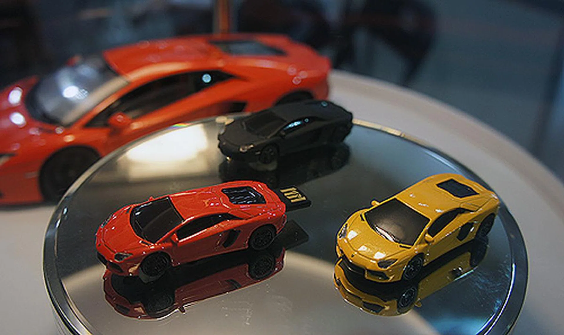 Lamborghini's latest V12, the Aventador, now doubles up as a storage device. The company makes drives in the form of the Murcielago too.