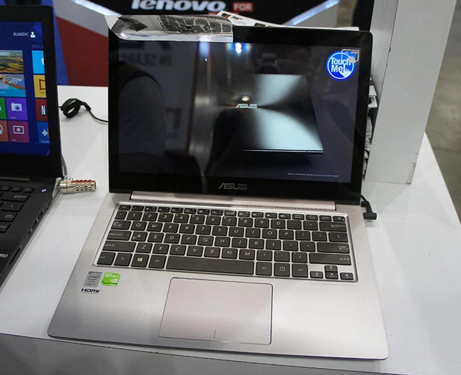 The new Zenbook UX303 is powered by a dual-core Intel Core i7-4510U processor (2GHz) and comes with 8GB RAM and a 750GB SSHD. It is also powered by a discrete NVIDIA GeForce GT840M mobile GPU. This model is currently going for $1,698. A lower spec model with integrated graphics is going for $1,098.