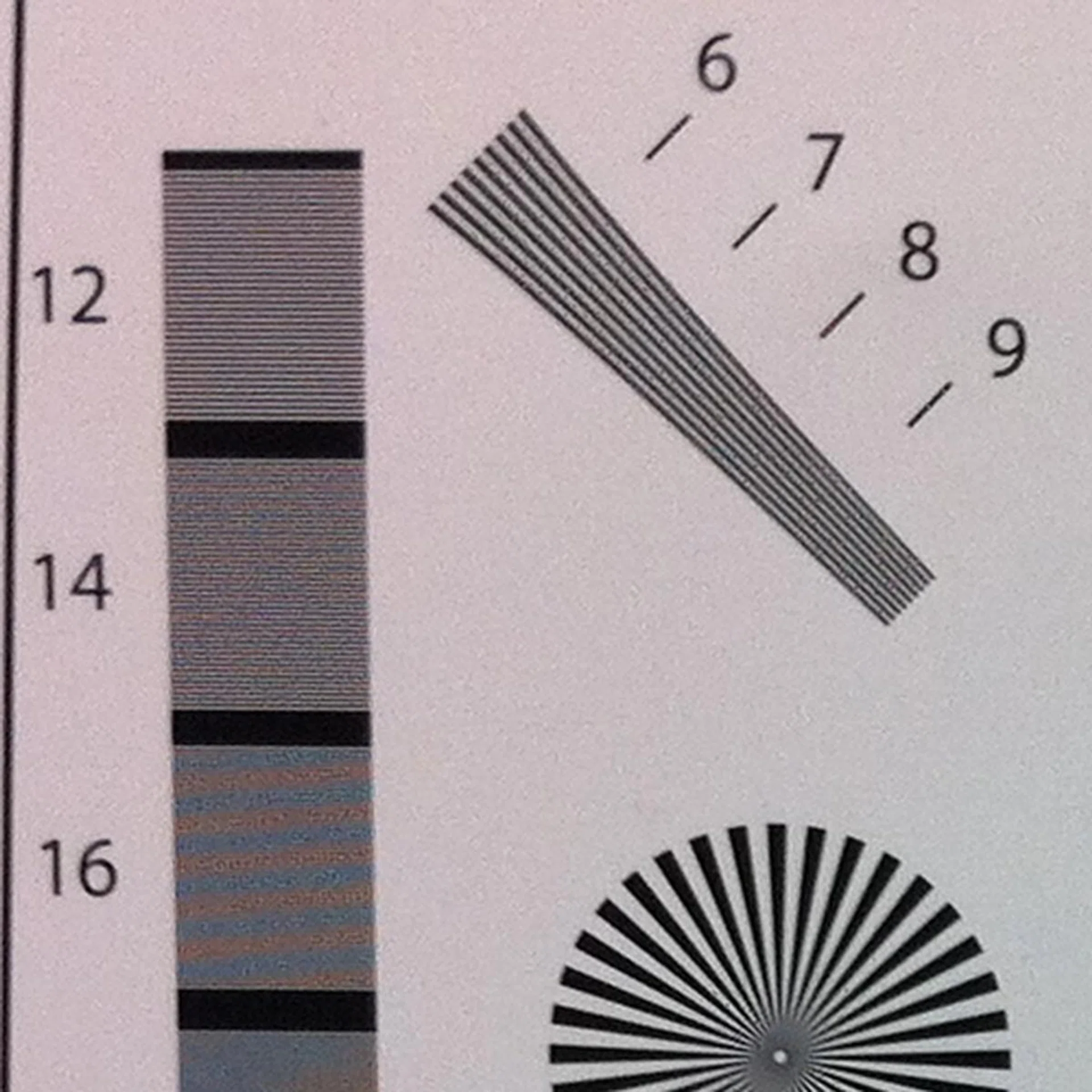 100% crop of our resolution chart shot with the iPhone 4. Click for full resolution image.