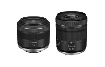 Canon's two new RF lenses, 24mm and 15-30mm.