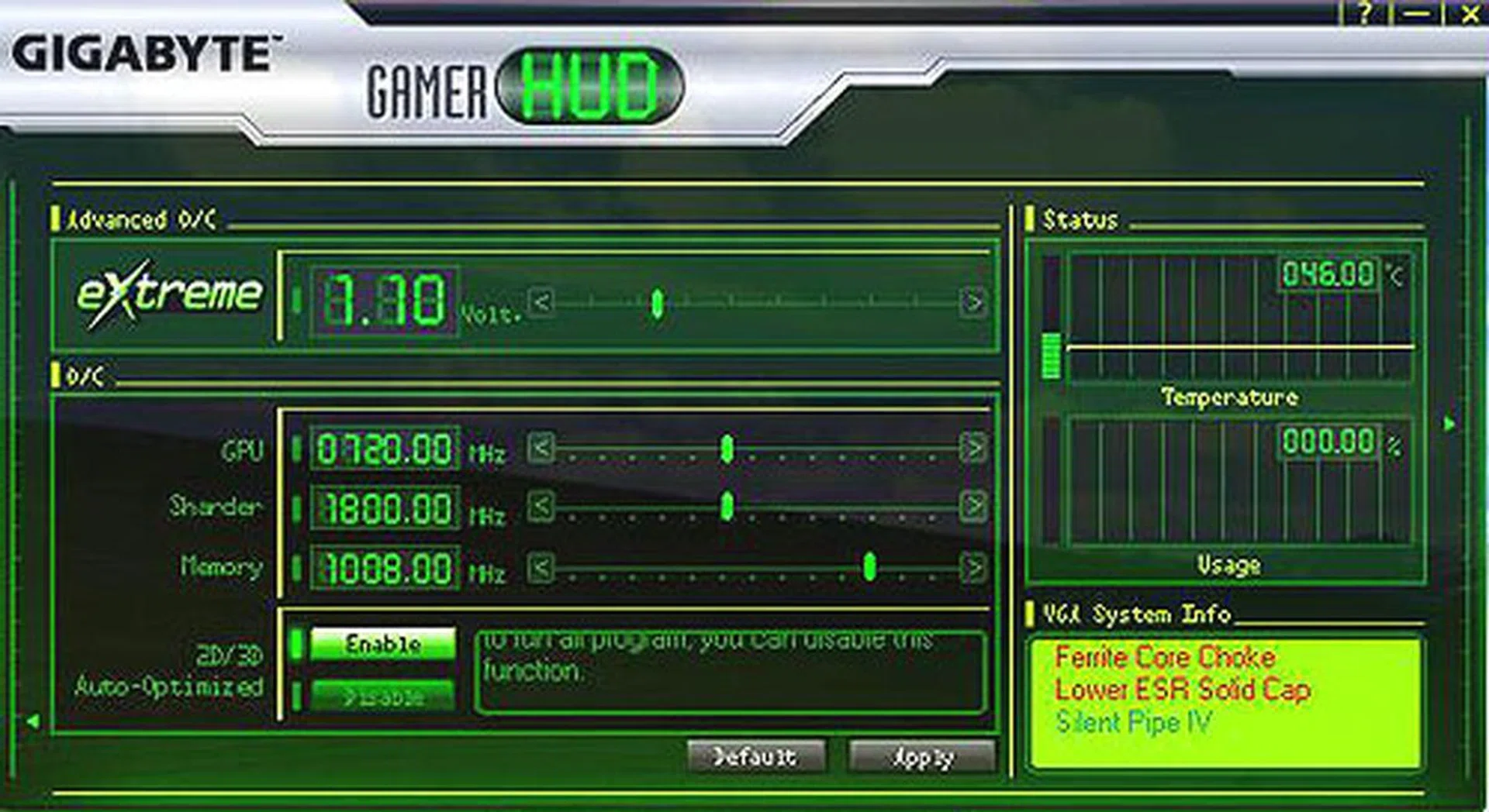Gigabyte's new monitoring and tweaking tool, GamerHUD, allows users to keep track of the vital stats on their Gigabyte graphics card, along with making changes to its clock speeds and voltage.