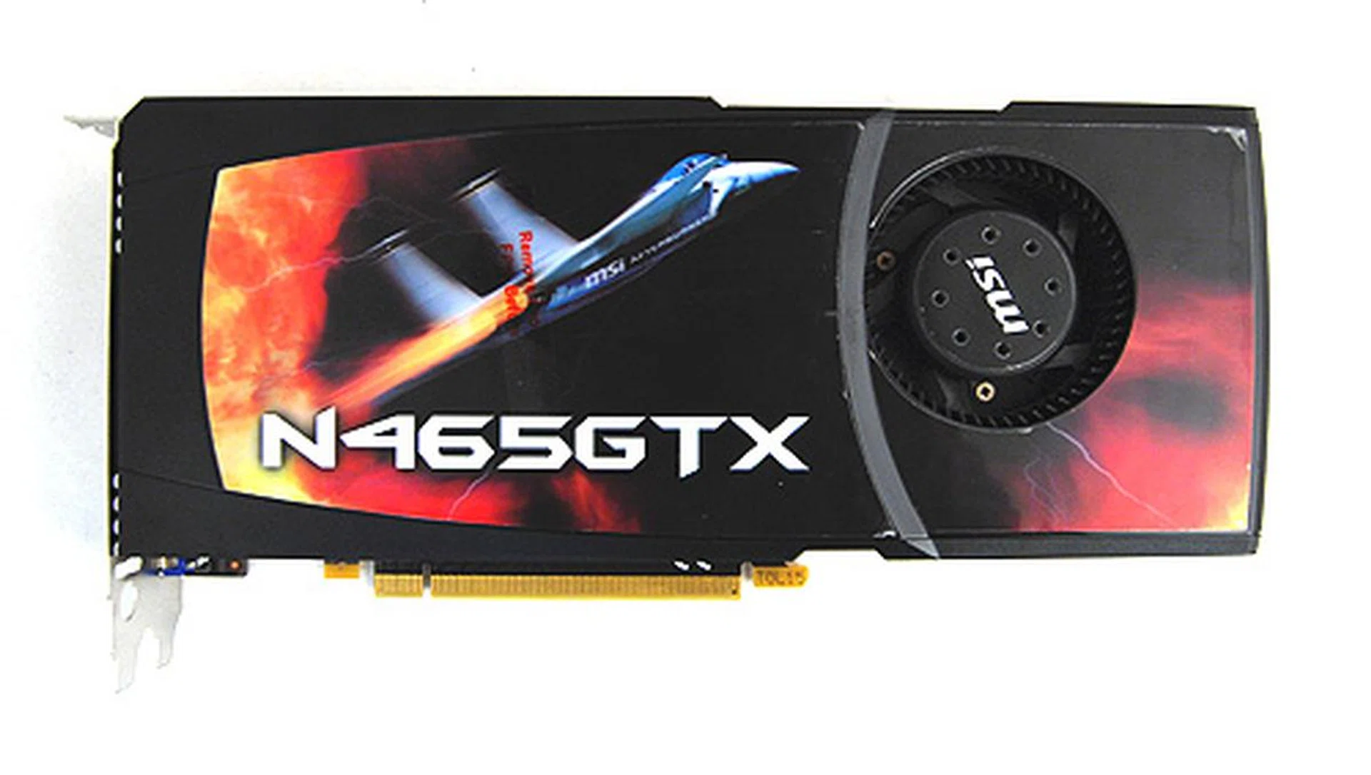 Physically, the MSI N465GTX closely resembles the more powerful GeForce GTX 470.