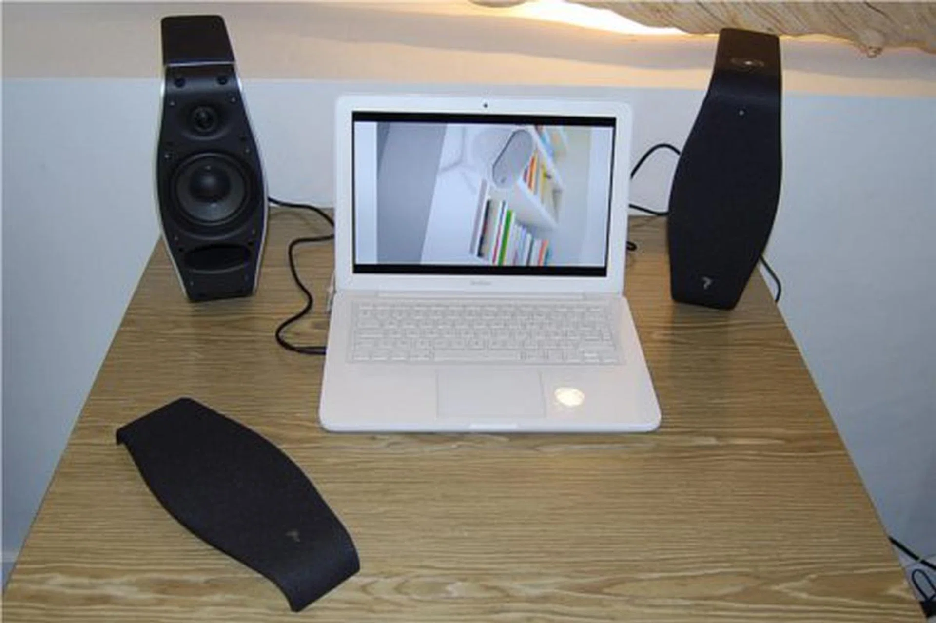If a 2.1-speaker system is too cumbersome you can try out the XS Book which comes in a 2.0 configuration.