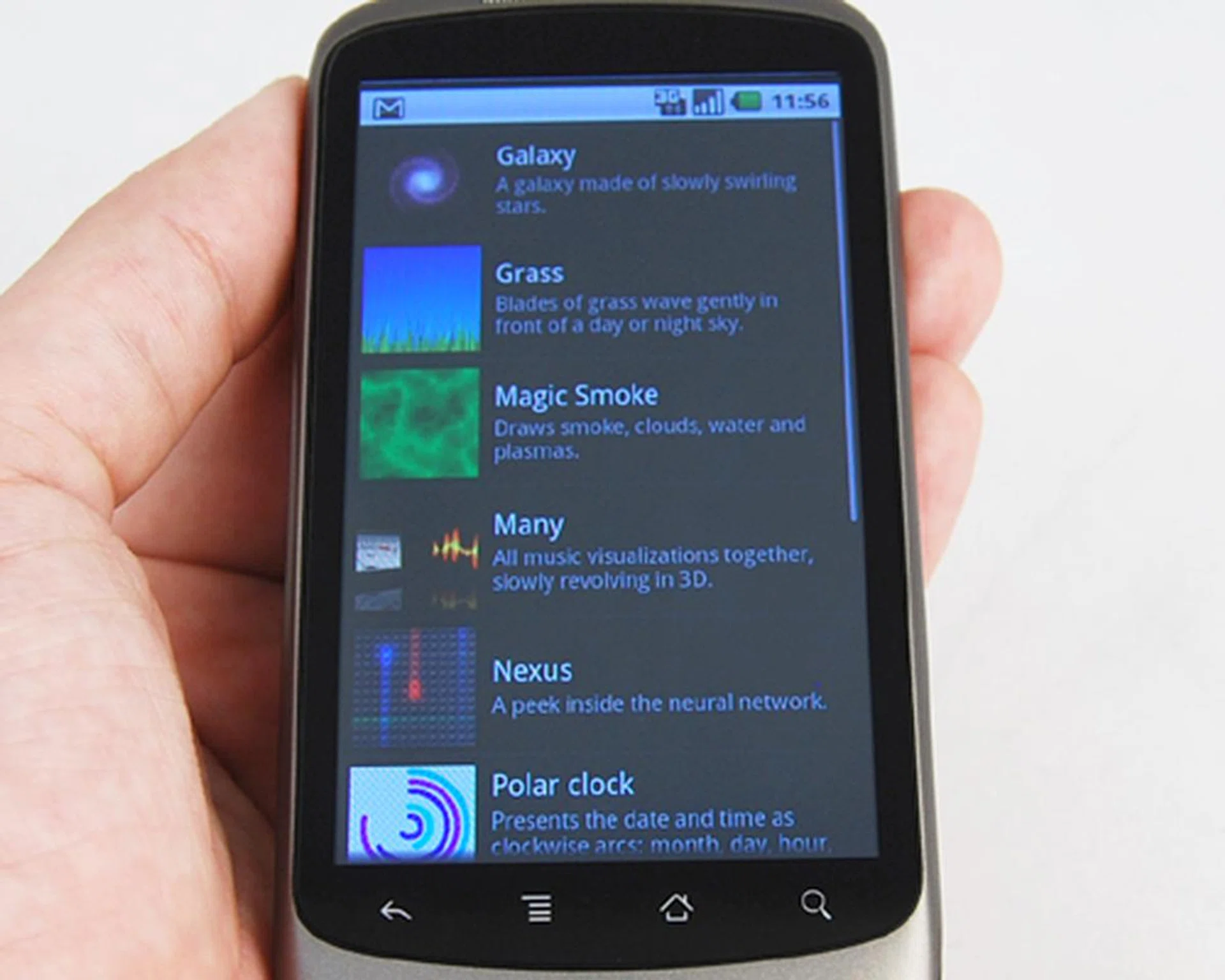 One of the exclusive features on Android 2.1 is Live Wallpapers, which animates and reacts to touches on the home screen.