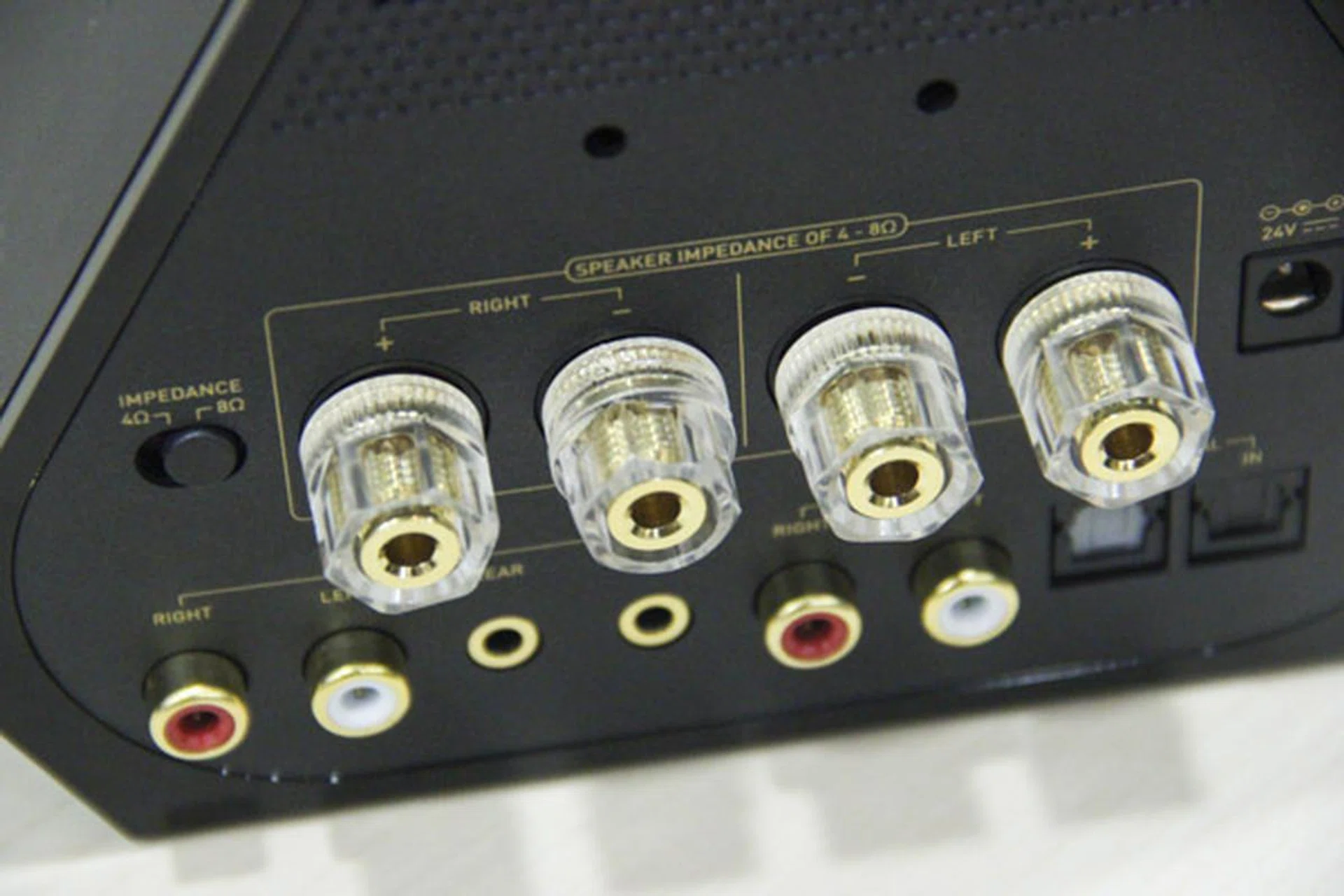 A full set of line out ports for up to 5.1-channel analog audio connectivity.