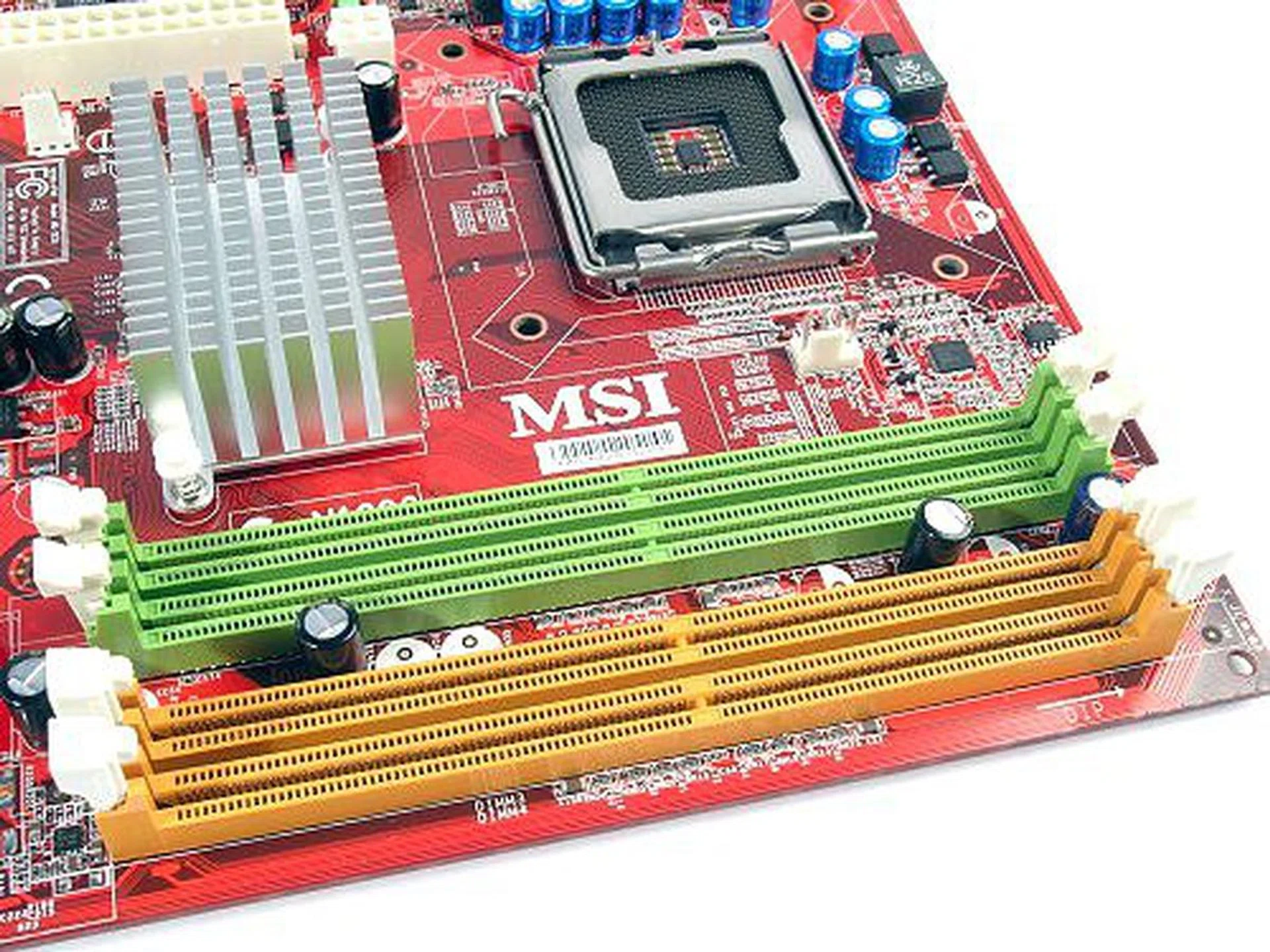 MSI gives the DIMM slots plenty of breathing room and good circulation. Also frees up vertical spacing between the CPU socket.