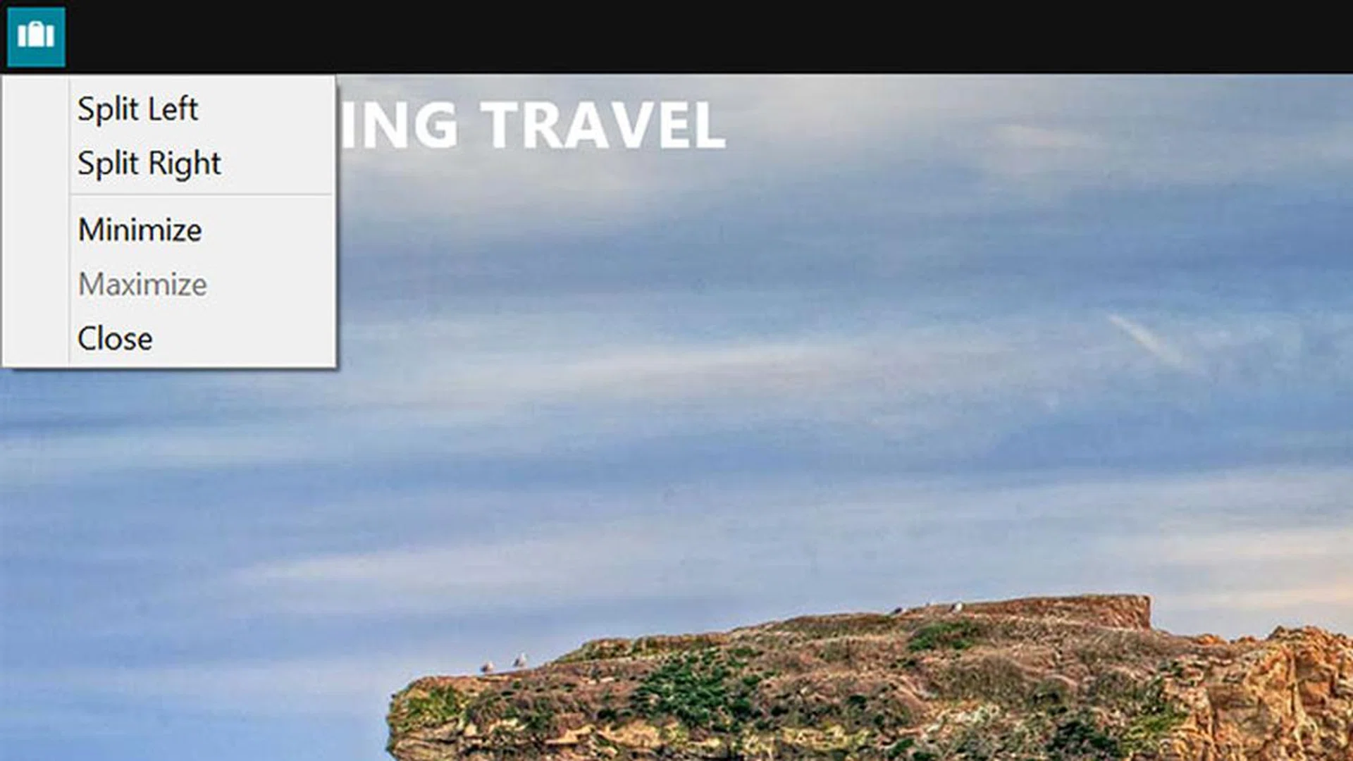 And a couple more Snap View window-splitting options on the left.