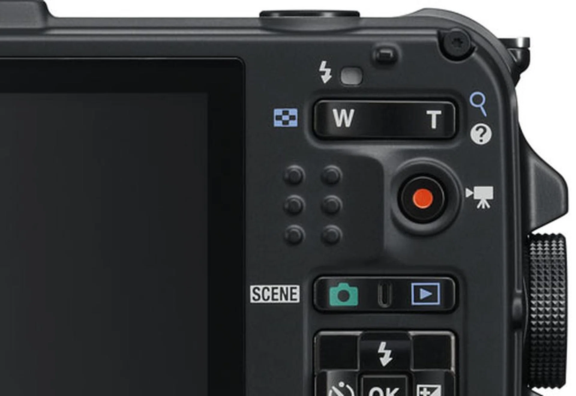 The AW100 is an automatic camera so there aren't a lot of controls. Zoom is controlled using a toggle and can be hard to fine-tune.