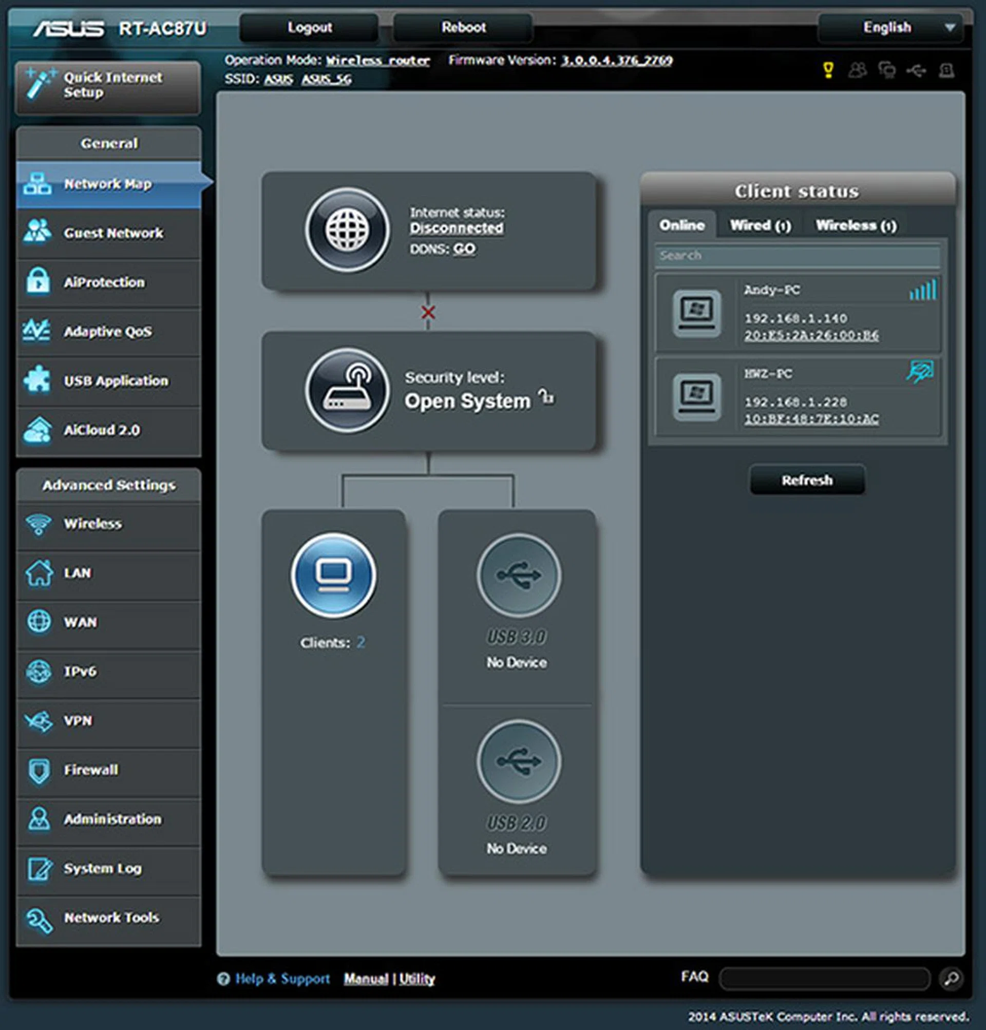 The ASUSWRT interface is easy to use and the router is snappy to respond to our inputs. The RT-AC87U also comes with loads of useful features.