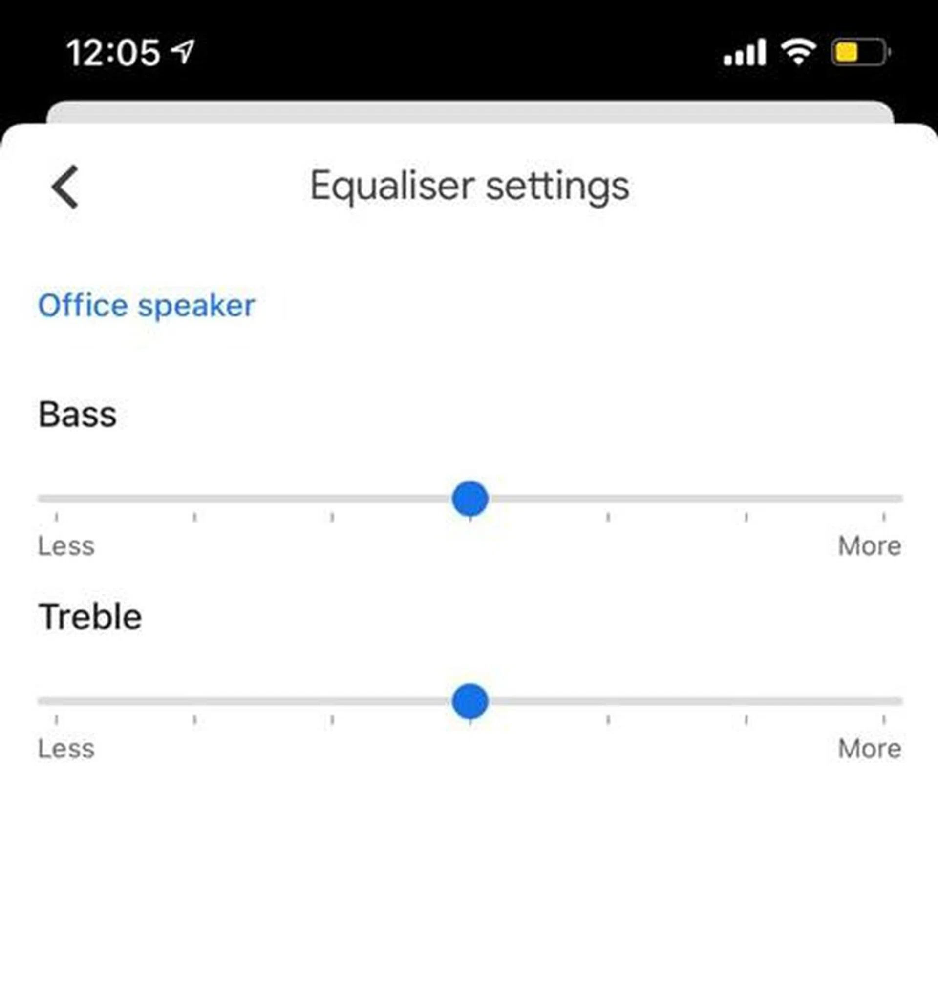 You get basic equalizer control on the Google Home app.