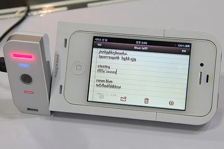 If you're using an iPhone, the US$199 Prodigy is a case with a built-in projection keyboard. It also acts as an extended battery (2,200mAh) and kickstand for the phone.