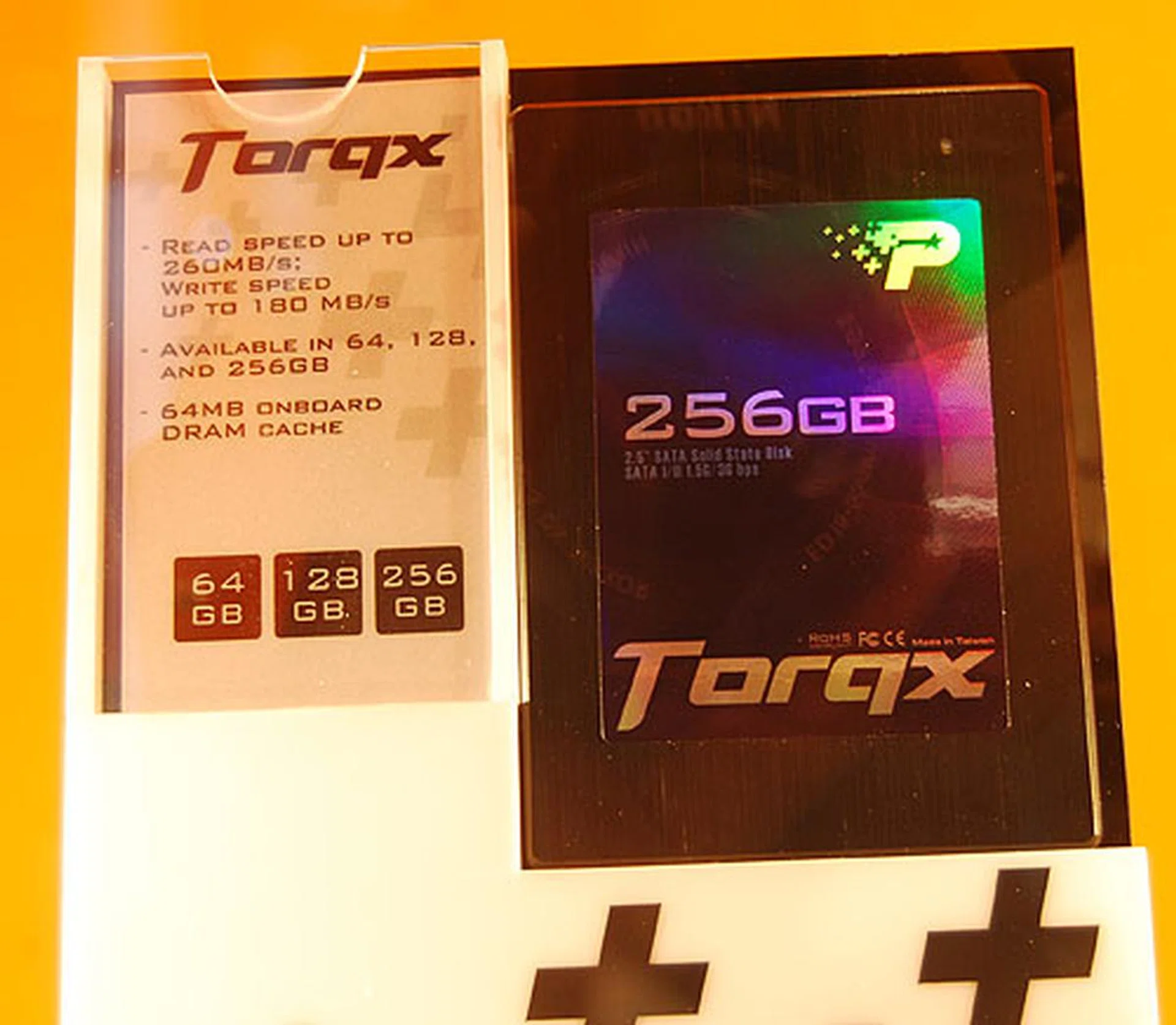  As usual, we find Patriot boasting its own SSD, with the higher end model known as the Torqx. Like some others, it has a 64MB buffer and up to 256GB capacity. Top read speeds are up to 260MB/s for the 128/256GB versions.  