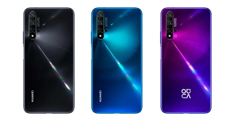 left: Black, middle: Crush Blue, right: Midsummer Purple (Image source: Huawei)