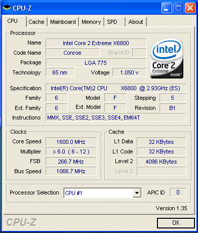 Core 2 Duo and Extreme processors fall back to the lowest supported multiplier of 6x when they are at idle.
