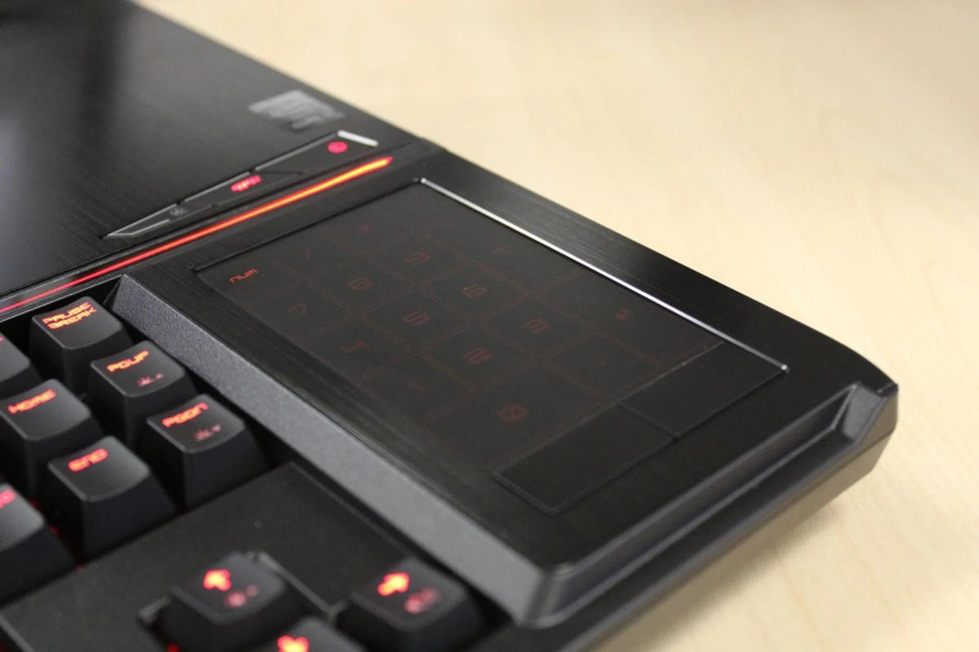 Unlighted, the pad looks unimpressive though functional.