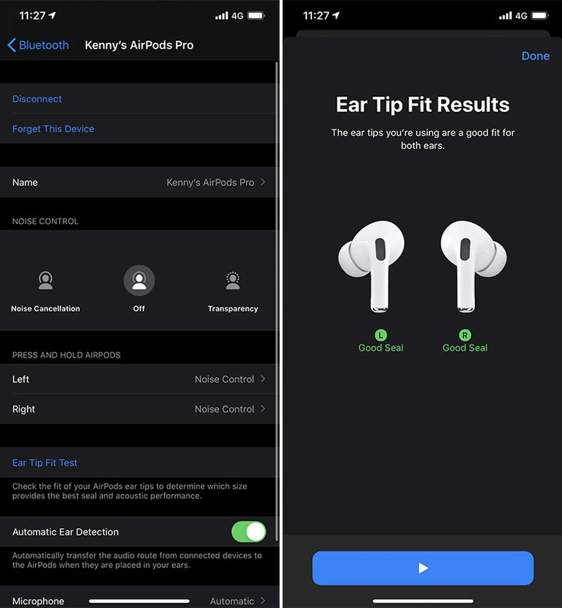 Apple developed a special test to tell users if they are using the right ear tips.
