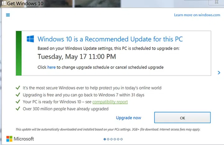 Some users are noticing that an update to Windows 10 has been automatically scheduled for them. (Image Source: Tom's Hardware)