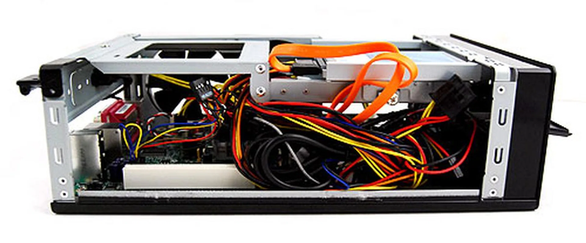 ... despite the space, it was difficult to get any decent sort of cable management done. The wires are too bulky and Antec could have helped by meshing the individual wires on the connectors together. Or better yet, they could have pre-routed the cables for us.