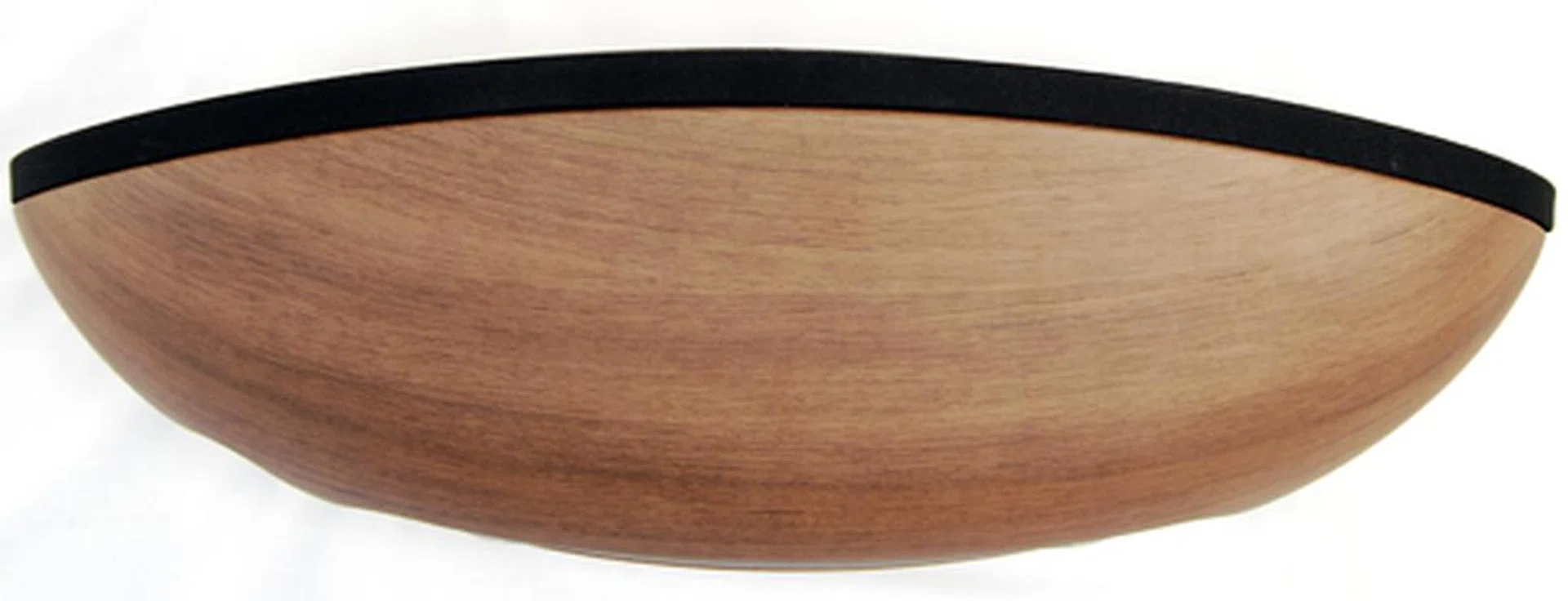 Rounded corners and a concave design is evident from this top view of the docking station.