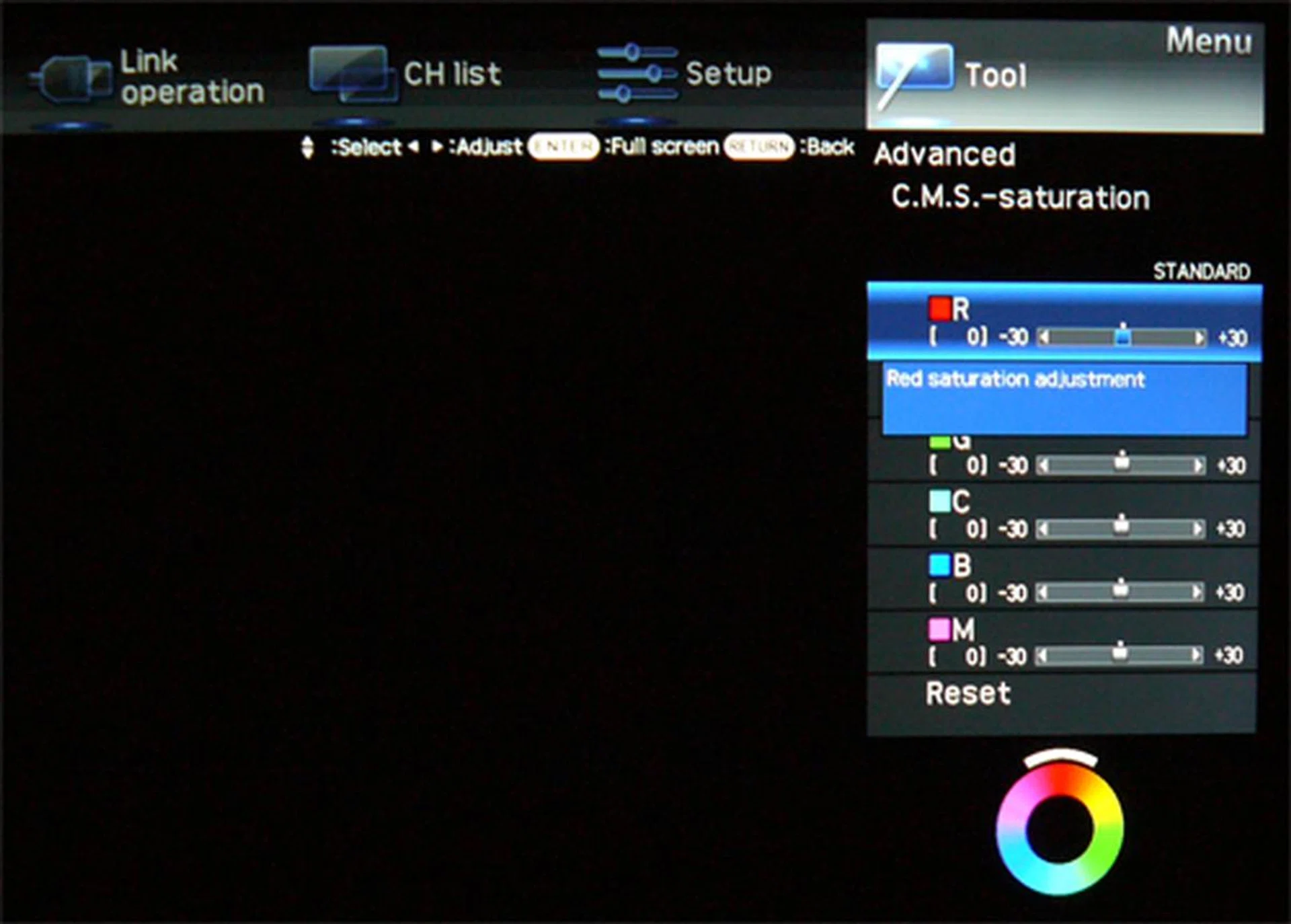 There's enough configurations to please the adventurous and the savvy, such as a six-color adjustment system to increase or decrease the saturation levels of a selected color. However, navigation can be a little nerve-wrecking when you are toggling between the top strip and menu options.