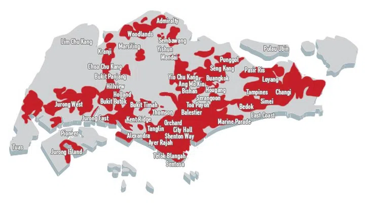 SingTel’s 4G LTE-Advanced outdoor network coverage accurate as of 19 August 2014. Source: SingTel.