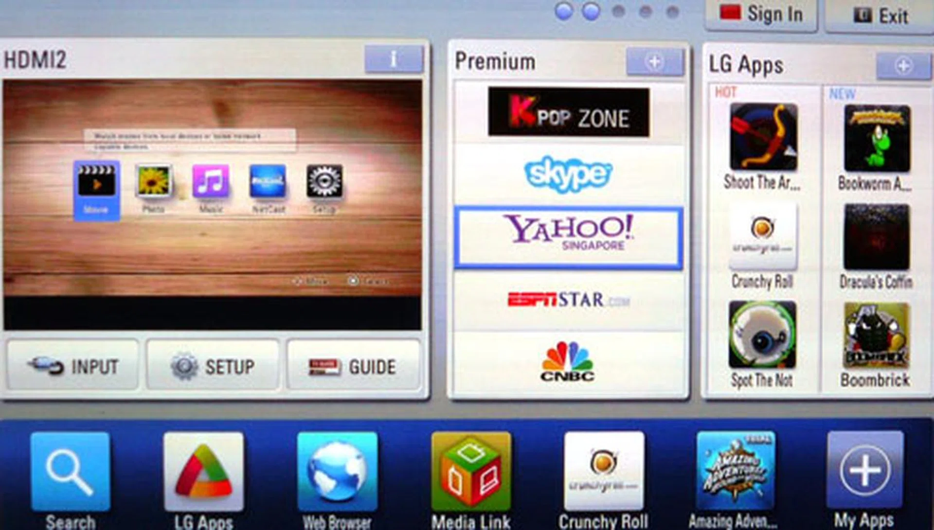 Little has changed on the Home Dashboard since we last reviewed the LG LV3730 and LW6500. One palpable difference, however, is the now enabled LG Apps icon tucked away at the bottom left corner of the screen. Sadly, the web browser is still unable to support newer Flash content. 