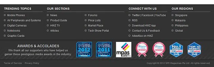 A new footer section on every page of our site.