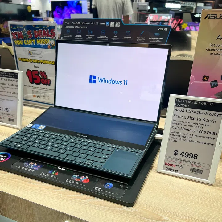 What's this dual-screen notebook? Why it's an ASUS Zenbook Duo Pro 15 OLED -- click in to check out our review on what makes it the ultimate creator's and office productivity notebook. (Image: COURTS)