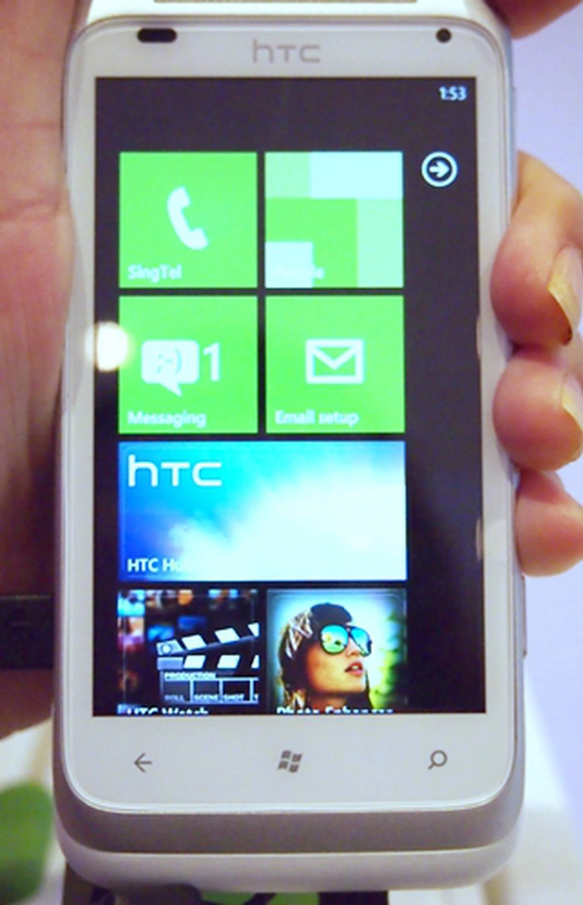 We spotted the HTC Radar at an earlier Windows Phone event, so we weren't taken aback by its appearance today at the launch event. The smartphone runs on the Windows Phone 7.5 (Mango) OS and comes with three touch controls.